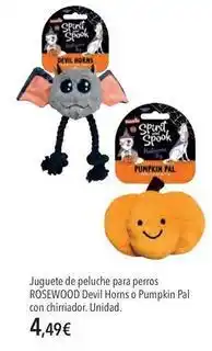 El Corte Inglés Rosewood - juguete de peluche para perros devil horns o pumpkin pal con chirriador oferta