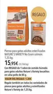 El Corte Inglés Valor - pienso para gatos adultos esterilizados no grain salmón oferta