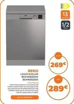 Pascual Martí Beko - lavavajillas bdfnpnos3500w bdfn09330x oferta