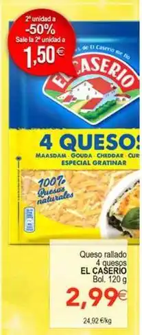 SPAR El caserío - queso rallado 4 queso oferta