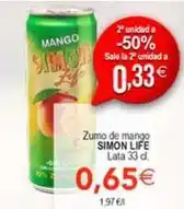 SPAR Simon life - zumo de mango oferta