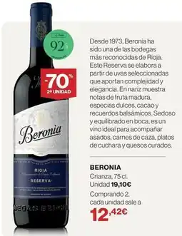 Supercor Beronia - crianza oferta
