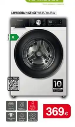 Milar Hisense - lavadora wf3s9043bwt oferta