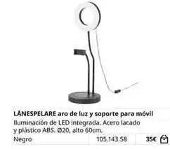 IKEA Aro - lanespelare de luz y soporte para movil oferta