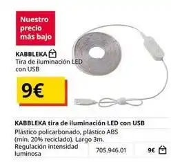 IKEA Abs - kabbleka tira de iluminacion led con usb oferta