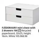 IKEA White - fjaderharv mini chest with 2 drawers oferta
