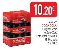Masymas Coca-cola - refresco original, zero o zero zero lata pack 12x oferta