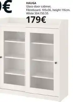 IKEA White - hauga glass-door cabinet oferta