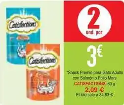 Masymas Catisfactions - snack premio para gato adulto con salmón o pollo mars oferta