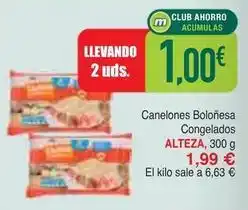 Masymas Alteza - canelones bolonesa congelados oferta