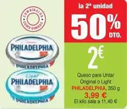 Masymas Philadelphia - queso para untar original o light oferta