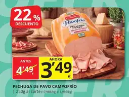 Supermercados MAS Pavofrio pechuga de pavo oferta