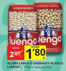 Supermercados MAS Luengo alubia larga o garbanzo blanco oferta