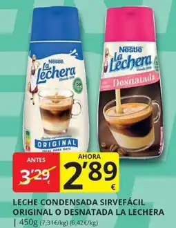 Supermercados MAS La Lechera leche condensada sirvefácil original o desnatada oferta