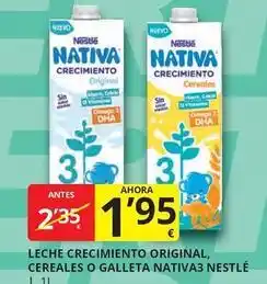 Supermercados MAS Nestlé - leche crecimiento original, cereales o galleta nativa3 oferta