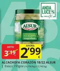 Supermercados MAS Alsur - alcachofa corazon 18/22 oferta