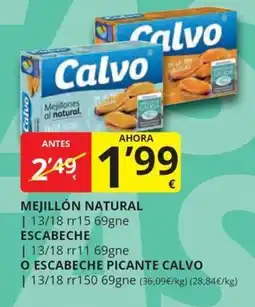 Supermercados MAS Calvo mejillón natural escabeche oferta