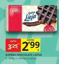 Supermercados MAS Lotus - gofres chocolate oferta