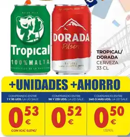 CashDiplo Tropical/Dorada cerveza oferta