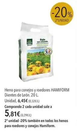 El Corte Inglés Hamiform heno para conejos y roedores oferta