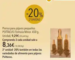 El Corte Inglés Psittacus pienso para pájaros pequeños oferta