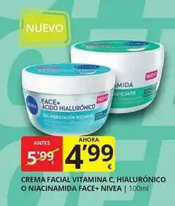 Supermercados MAS Nivea - crema facial vitamina c, hialuronico o niacinamida face+ | oferta
