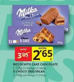 Supermercados MAS Milka - bizcochito cake chocolate o choco trio oferta