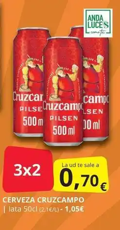Supermercados MAS Cruzcampo - cerveza oferta