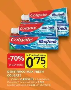 Supermercados MAS Colgate - dentífrico max fresh oferta