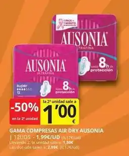 Supermercados MAS Ausonia - gama compresas oferta