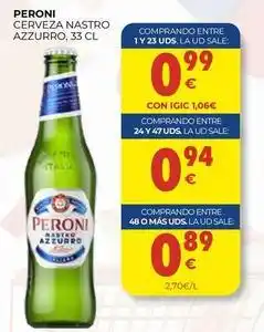 CashDiplo Peroni - cerveza nastro azzurro oferta