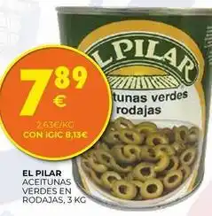 CashDiplo El pilar - aceitunas verdes en rodajas oferta