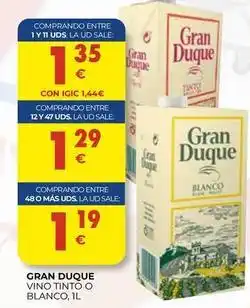 CashDiplo Gran duque - vino tinto o blanco oferta