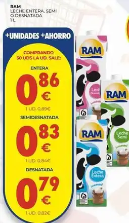 CashDiplo Ram - leche entera, semi o desnatada oferta