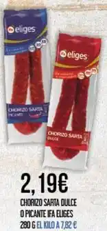 Claudio Eliges - chorizo sarta dulce o picante oferta