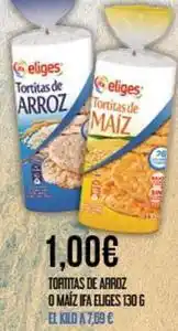 Claudio Ifa eliges - tortitas de arroz o maiz oferta