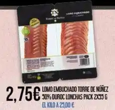 Claudio Duroc - lomo embuchado torre de núñez 50% duroc lonchas oferta