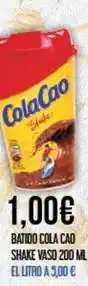 Claudio Cola cao - batido shake vaso oferta