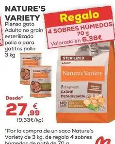 Kiwoko Nature's variety - pienso gato adulto no grain esterilizado pollo o para gatitos pollo oferta