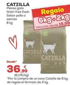 Kiwoko Catzilla - pienso gato grain free fresh sabor pollo o salmon oferta