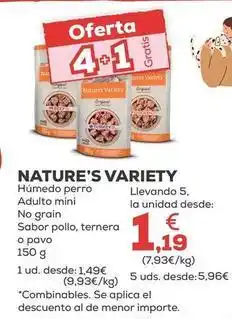 Kiwoko Nature's variety - humedo perro adulto mini no grain sabor pollo oferta