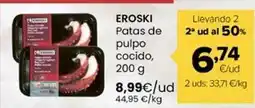 Autoservicios Familia Eroski - patas de pulpo cocido oferta