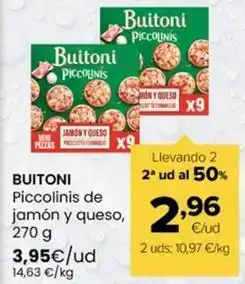 Autoservicios Familia Buitoni - piccolinis de jamon/queso oferta