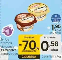 Eroski President cremas de queso oferta