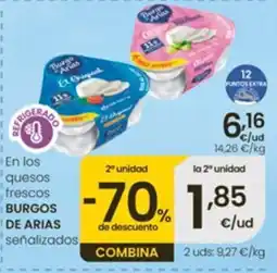 Eroski Burgos de arias quesos frescos oferta