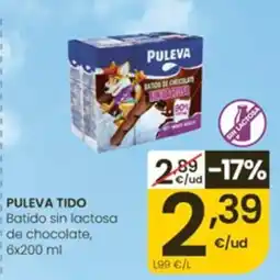 Eroski Puleva batido sin lactosa de chocolate oferta