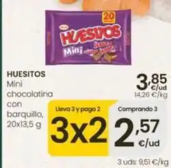 Eroski Huesitos - mini chocolatina con barquillo oferta