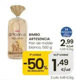 Eroski Bimbo - artesencia pan de molde blanco oferta