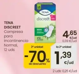 Eroski Tena discreet compresa para incontinencia normal oferta