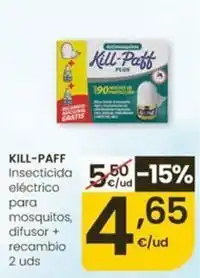 Eroski Kill paff - insecticida electrico para mosquitos, difusor + recambio oferta